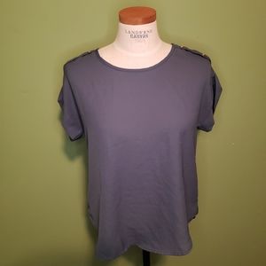 Light Navy Blue Chiffon Top M